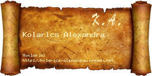 Kolarics Alexandra névjegykártya