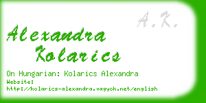 alexandra kolarics business card